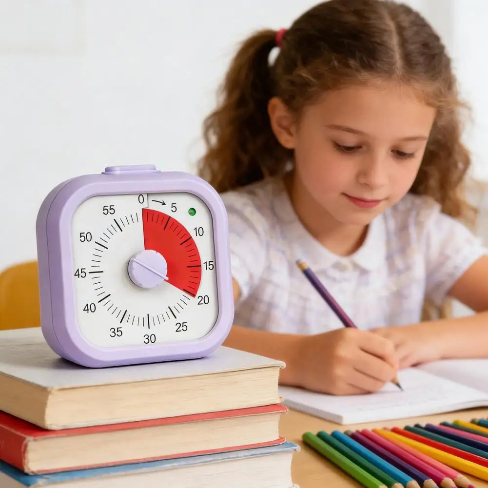 Visual Timer for Kids 60 Minute Rainbow Countdown with Silent Pause Function Dual Sound Light Reminder Timer for Kitchen Study