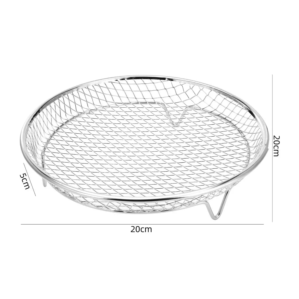 New Durable Stackable Air Fryer Rack Non-Stick Stainless Steel Grilling Rack Grill Basket Kitchen Gadgets