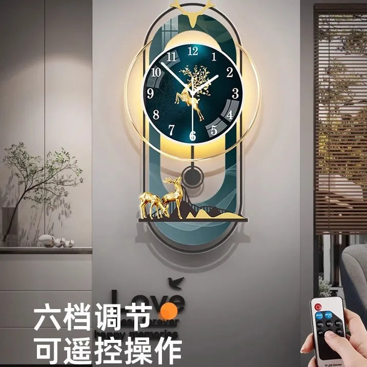 Wall clock household modern light luxury atmosphere decoration wall watch living room simple creative clock wall clock interior