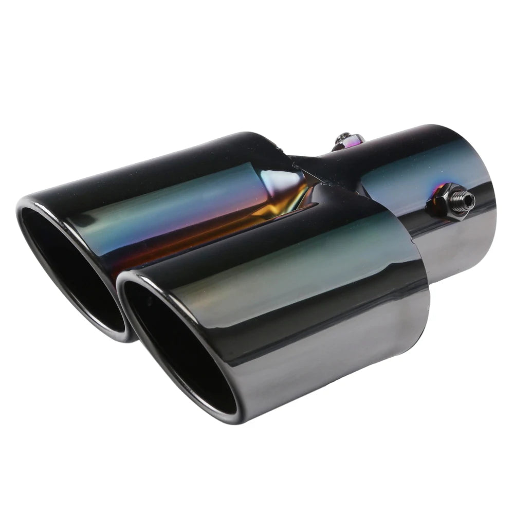 Universal Dual Exhaust Tip Stainless Steel Slant Cut Tip for Car Exhaust Pipe Extension Modification Decoration Muffler Tailpipe