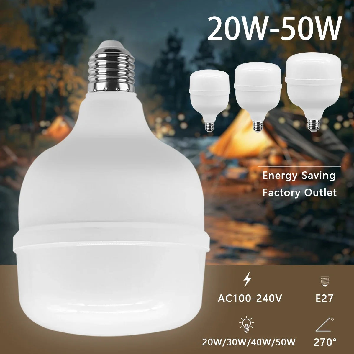 1-5pcs 50W 10W 5000lm Super Bright LED Bulb AC 110V 220V E27 LED Lamp Lampada LED Light Illa Lighting Lamp for Home Livingroom