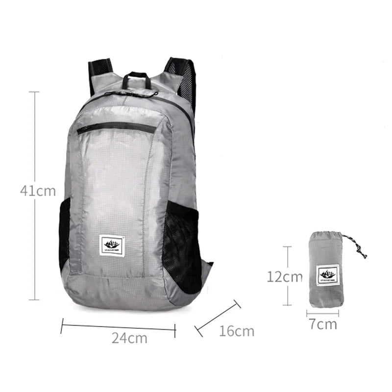 Outdoor Hiking Bag 20L Lightweight Portable Backpack Foldable Waterproof Folding Ultralight Pack for Women Men Travelling Hiking