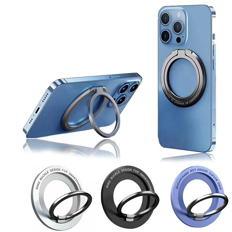 360° Rotating Metal Magnetic Mobile Phone Ring Holder Grip Adjustable Stand Foldable Bracket For Magsafe Phone Stand For IPhone