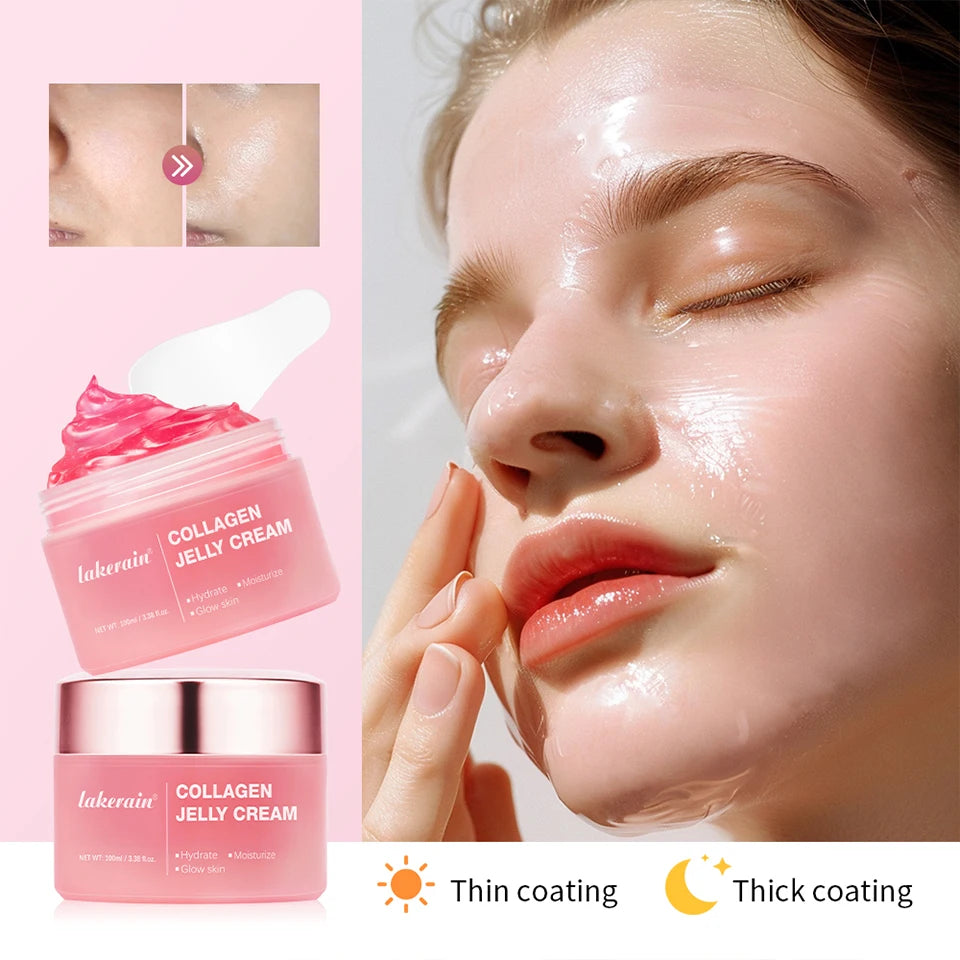100g Collagen Jelly Cream Hydrolyzed Collagen Soft Moist Jelly Essence Shrinks Pores Moisturizing Smooth Skin Care Products