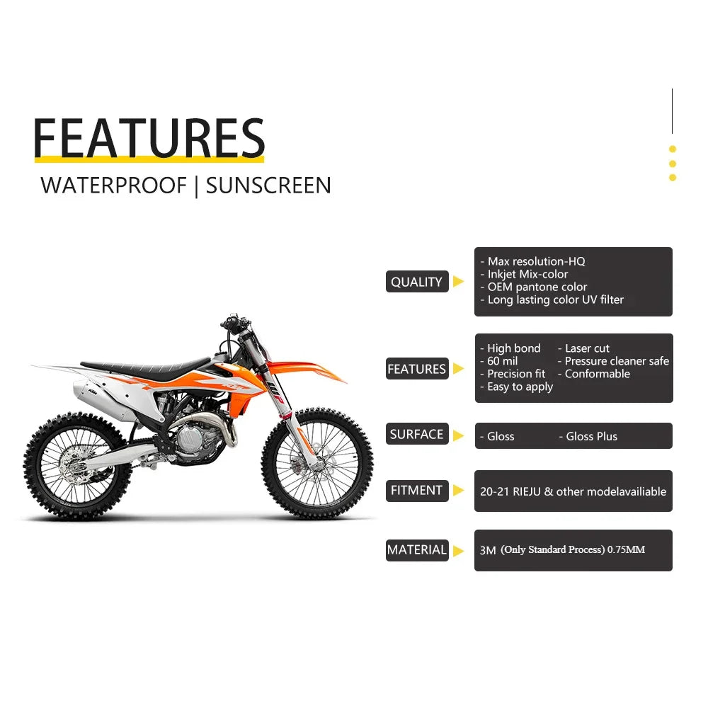 Motorcycle Stickers Background Graphics Decal for SHERCO SE/SEF 2017 2018 2019 2020 2021 Glossy Sticker Kit