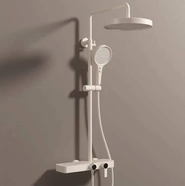 High-end Light Large Storage Shower Set Household Bathroom Rainfall Waterfall Pressurized Wall Mount with Massage