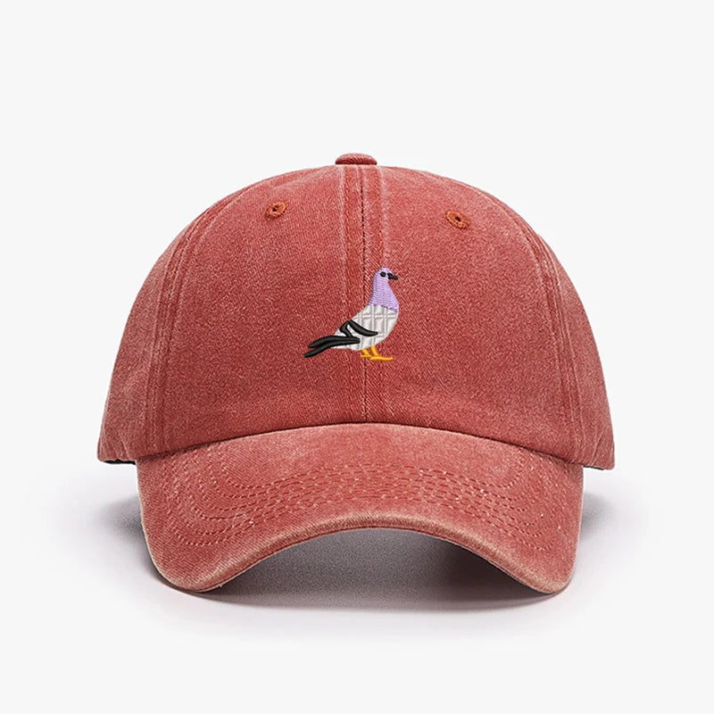 Embroidery Pigeon Spring vintage Baseball caps Men Women Water Washed Sports Fishing Sunshade Summer Autumn winter Dad Hat