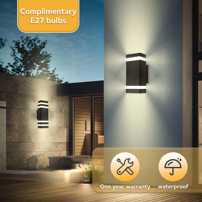 2025 NEW Wall Light Outdoor Waterproof LED E27 Bulb External Facade Decor Stairs Lights Entrance Fixture Home Decorative Wall