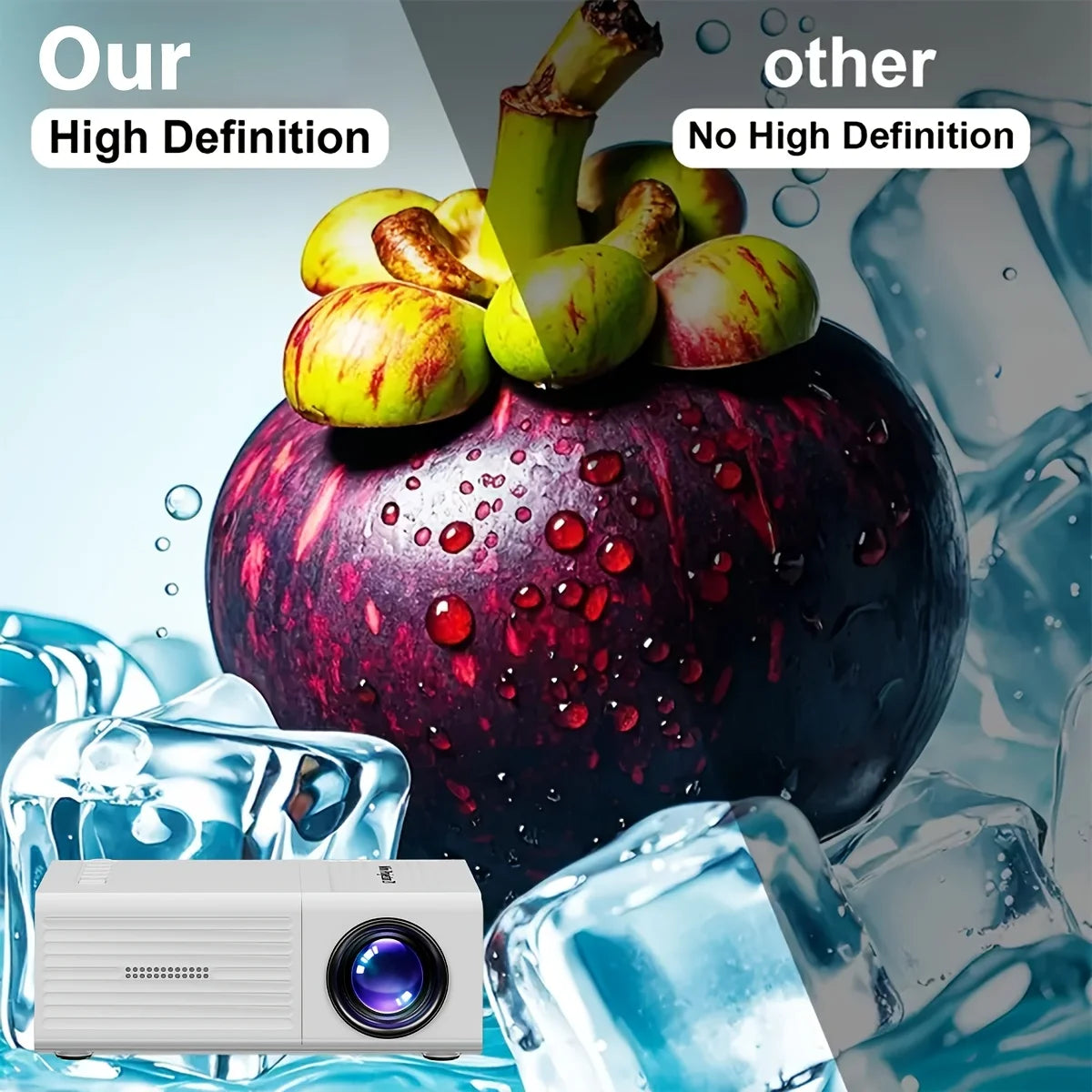 2026 upgraded mini Projector, portable video projector, home theater projector, supports 4K HD resolution, USB connection