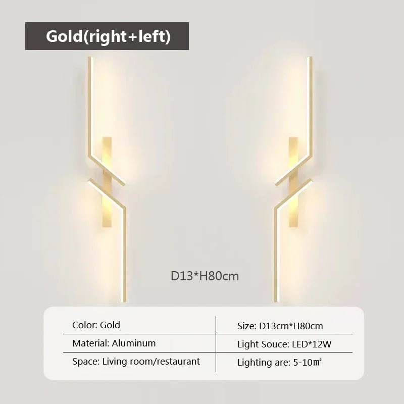 LED Wall Light Modern Minimalist Strip Lighting for Bedroom Bedside Living Room TV Backlight Sofa Decor Wall Sconce Ambient Lamp