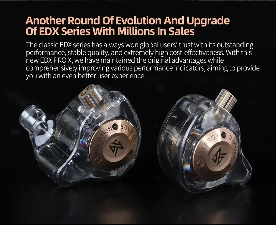 KZ EDX PRO X Dynamic Drive Earphone HIFI Bass Earbud DJ Sport Music Cancelling Headsets 2PIN Cable KZ ZSTX ZSN PRO X EDC EDA ZVX