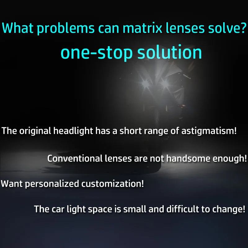 OWN DJM 1.5" MATRIX 42MM BI LED PROJECTOR LENS BILED HIGH LOW DUAL BEAM HEADLAMP MOTORCYCLE 1.5 INCH SQUARE MODULE MOTORBIKE