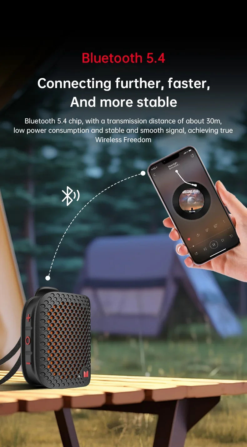 Mini Outdoor Speaker M3 TWS Stereoscopic Wireless Touch Speaker Lightweight Bluetooth 5.4 Magnetic Clip Sports Music Player