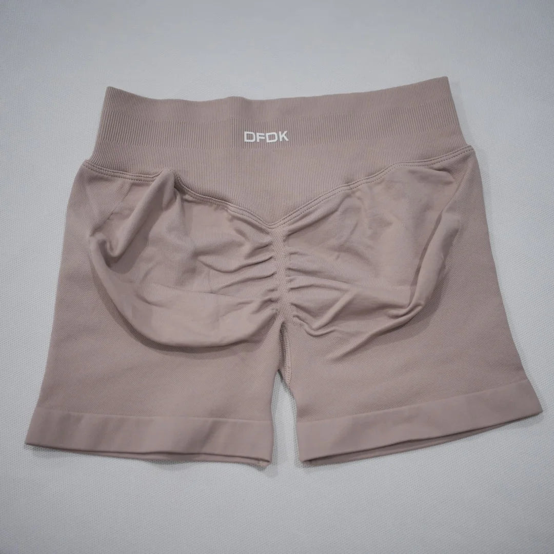 DFDK 2026 New Women Scrunch Butt Yoga Shorts High Waist Hip Lifting Push Up Squat Proof Sports Shorts Gym Workout Running Fitnes