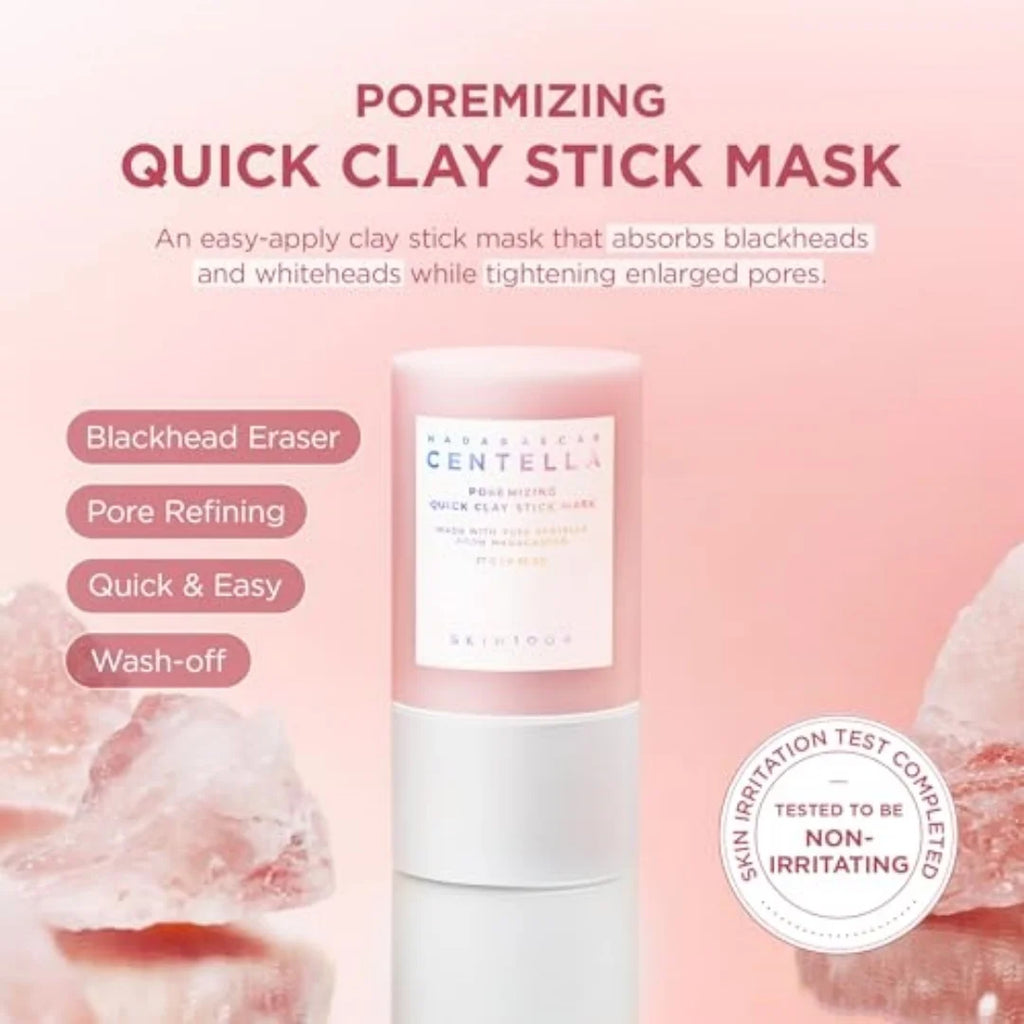 SKIN1004 Poremizing Quick Clay Stick Mask Korean Face Deep Cleansing Shrink Pores Skincare Sebum Control Pink Mud Mask Skin Care