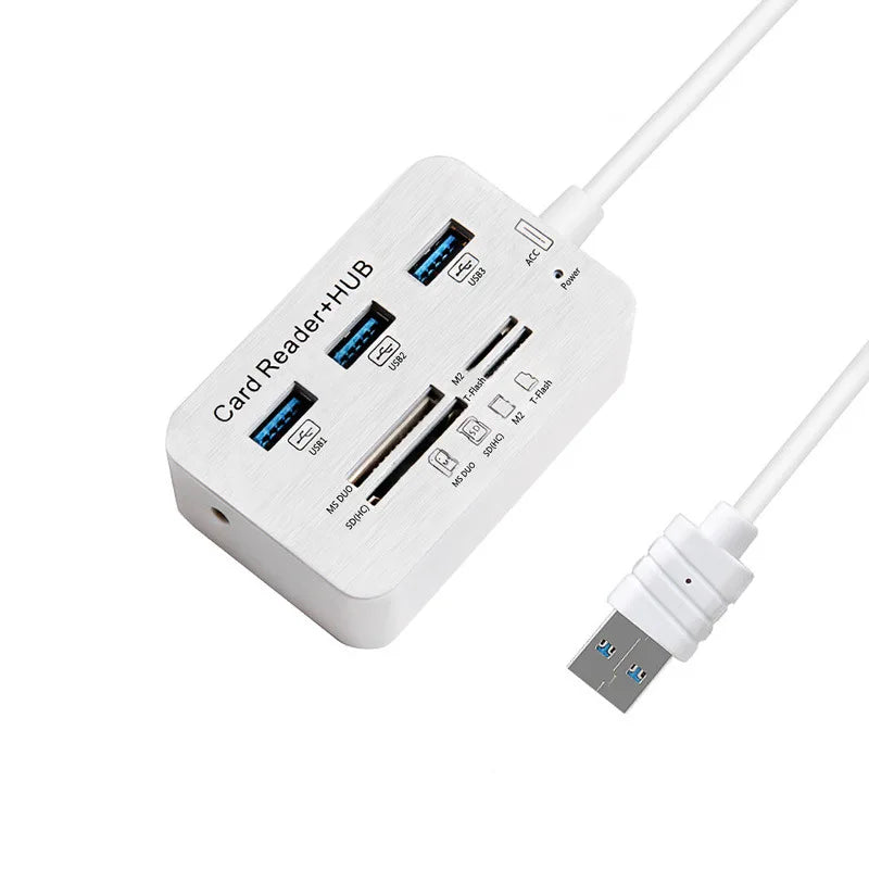 Quality USB 3.0 HUB Card Reader Combo Micro SD TF Memory Card Reader USB Disk PC Mouse Adapter Phone Tablet Charging Extend Dock