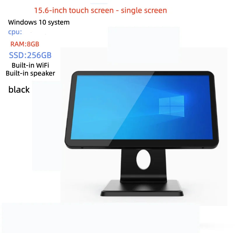 2026 New Product -15.6 Inch Single Screen Window POS System, Desktop Cash Register CPU 4th Gen I5 4G RAM 8GB SSD 256GB