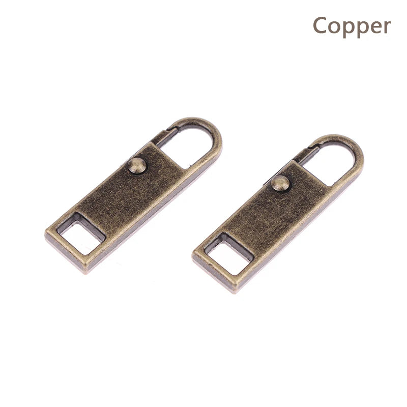 2Pcs Zipper Slider Puller Replacement Removable Zipper Head Luggage Schoolbag Coat Clothes Shoes Boots Metal Zipper Pendant Pull