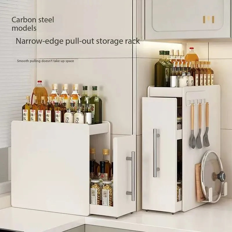New Pull-out Multifunctional Multi-layer Storage Shelf for Seasoning Products Kitchen Narrow Table Supplies Storage Rack