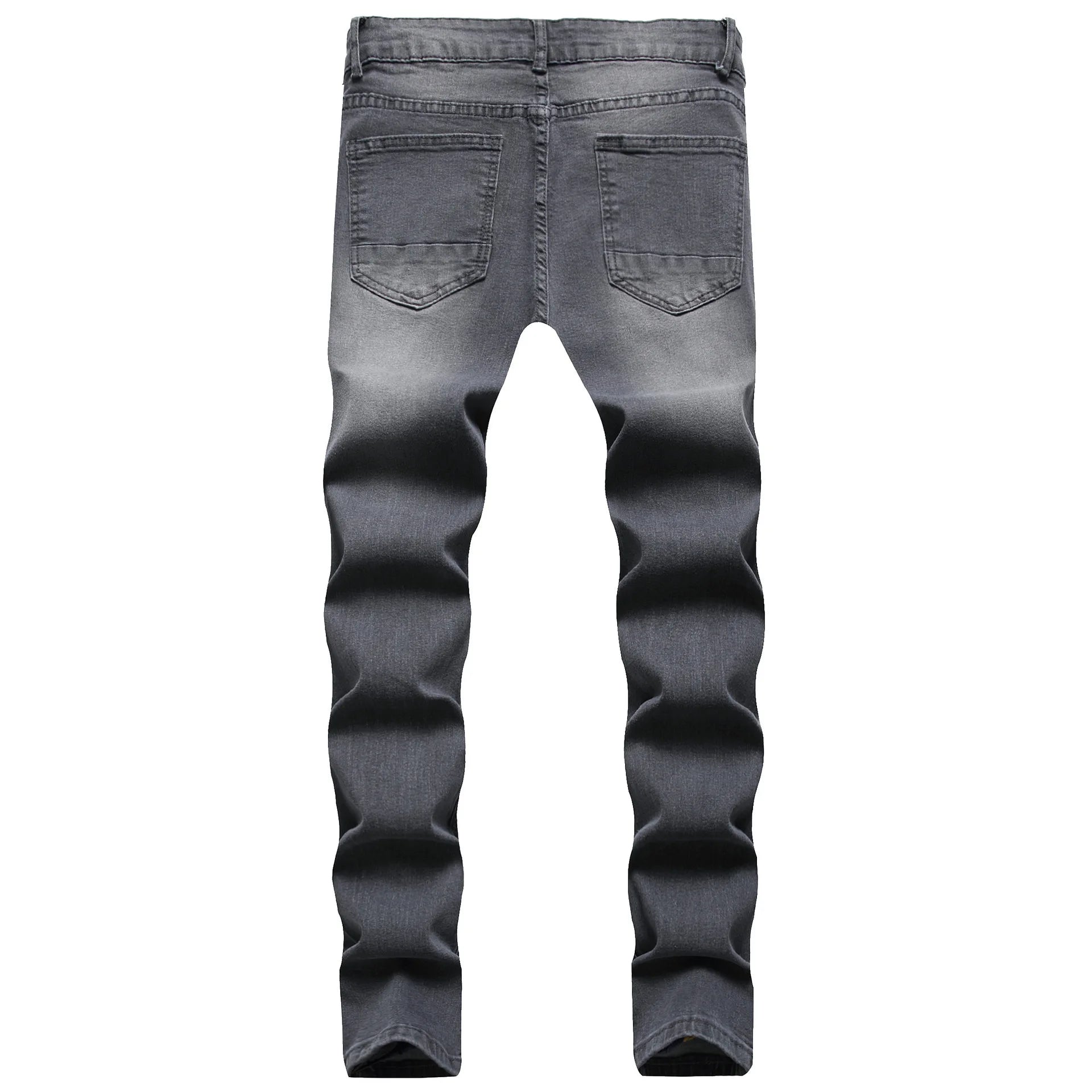 2026 Spring Summer New Men Denim Pants Casual Slim Fit Skinny Ripped Versatile Fashion Long Jeans Men