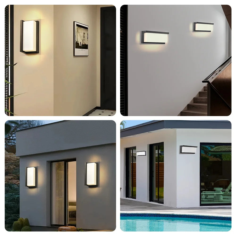 Outdoor Wall Light 85-265V IP65 Waterproof 25W 12W Garden Corridor Balcony wall lamp courtyard Decor Warm Light exterior Stairs