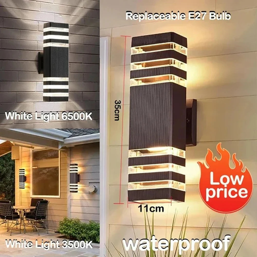 Street Wall Light Outdoor Waterproof LED E27 Bulb External Facade Decor Stairs Lights Entrance Fixture Home Decorative Lamp Wall