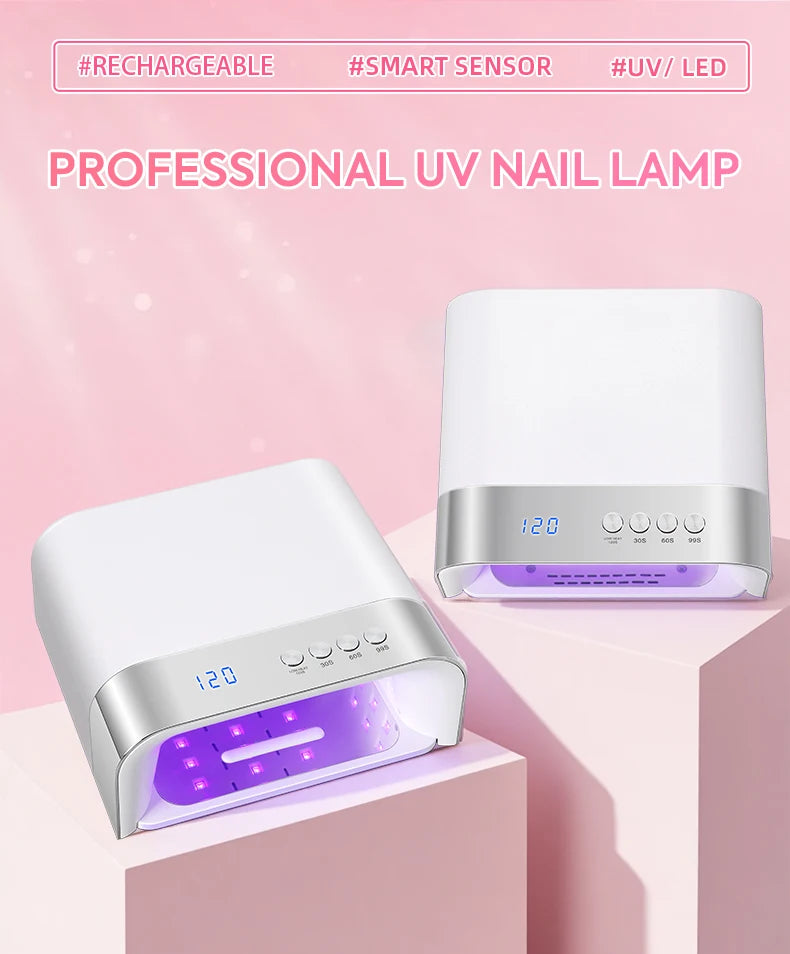 168W UV LED Nail Lamp with Smart Sensor, Removable Magnetic Base and 4 Timer Modes for Effortless Gel Curing at Home or Salon Us