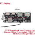 10Pcs/1pc 22.5W Power Bank 5-Port Bidirectional Fast Charging Module Circuit Board DIY Motherboard Kit QC4+PD3.0 Quick Charger