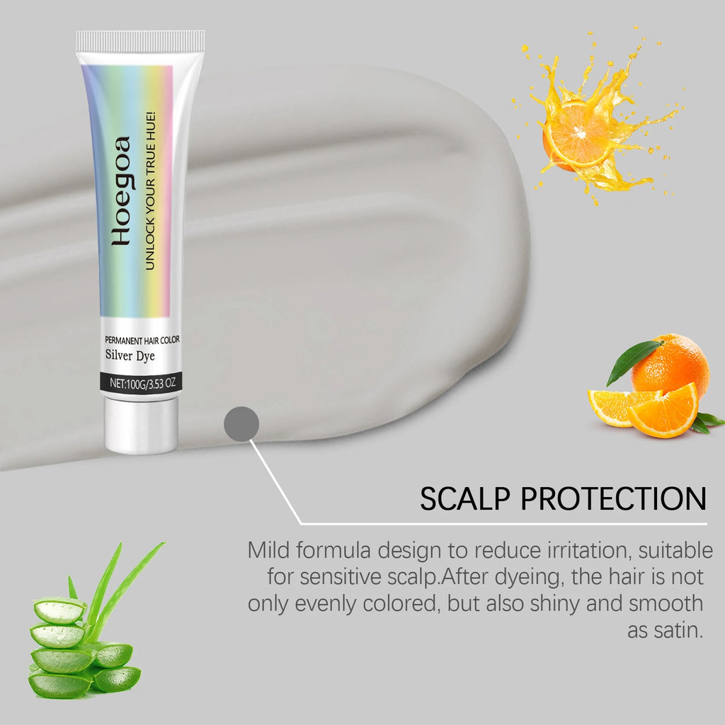 Grey Hair Dye Permanent Styling Hair Color Wax Shampoo Fashion No Damage Quick Coloring Lasting Professional Hairs Dyeing Cream