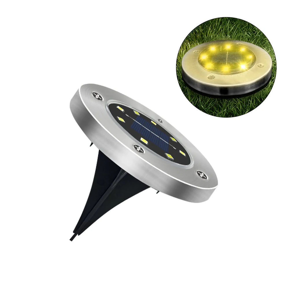 Solar Lawn Yard 8 Led Solar Lights Waterproof Solar Powered Lantern for Pathway Garden Decoration Outdoor Lighting