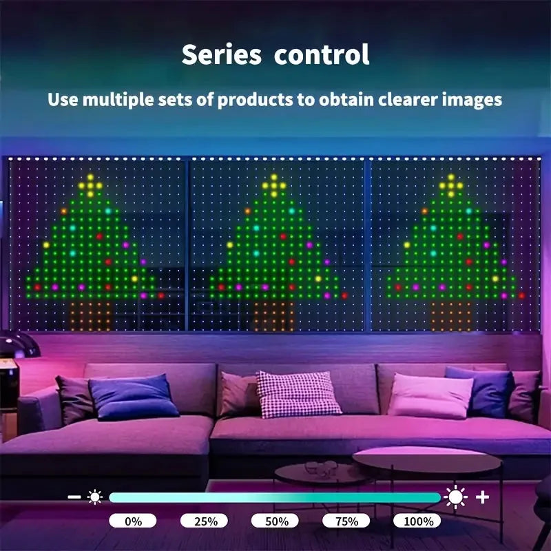 Smart LED Curtain Lights LED Fairy Lights App Control Music Sync DIY Pattern Waterproof for Indoor Outdoor Party Decor