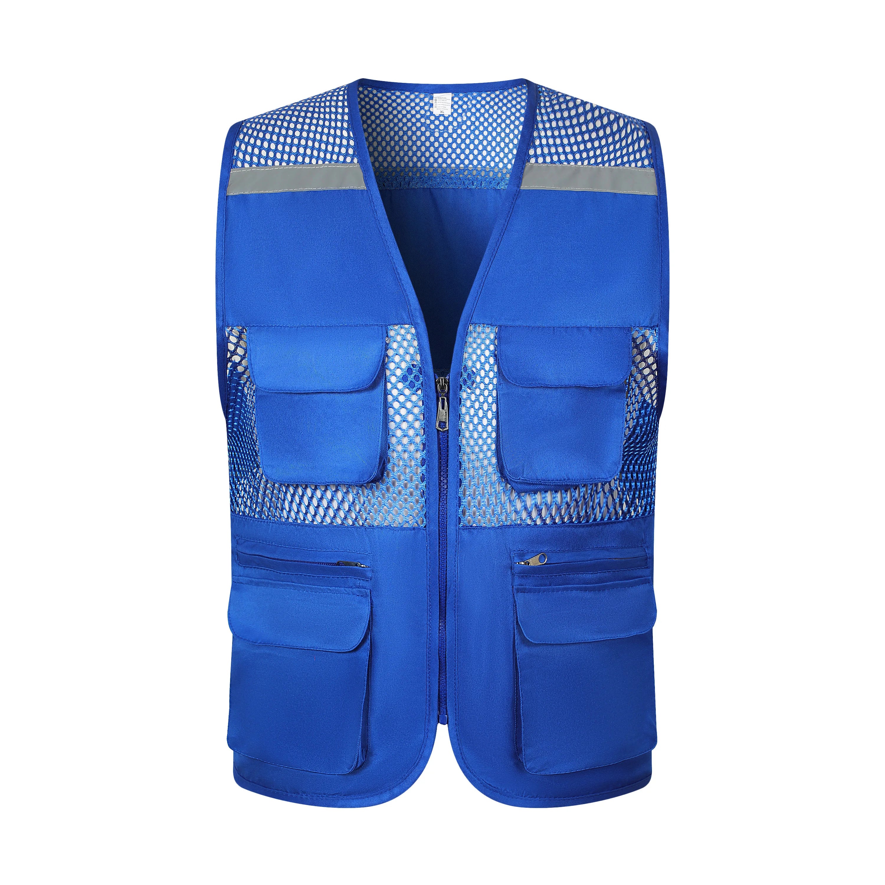 2026 Printing Logo Breathable Men's Summer Mesh Vest Photography Work Multi-Pockets Outdoors Journalist's Vest Sleeveless Vest