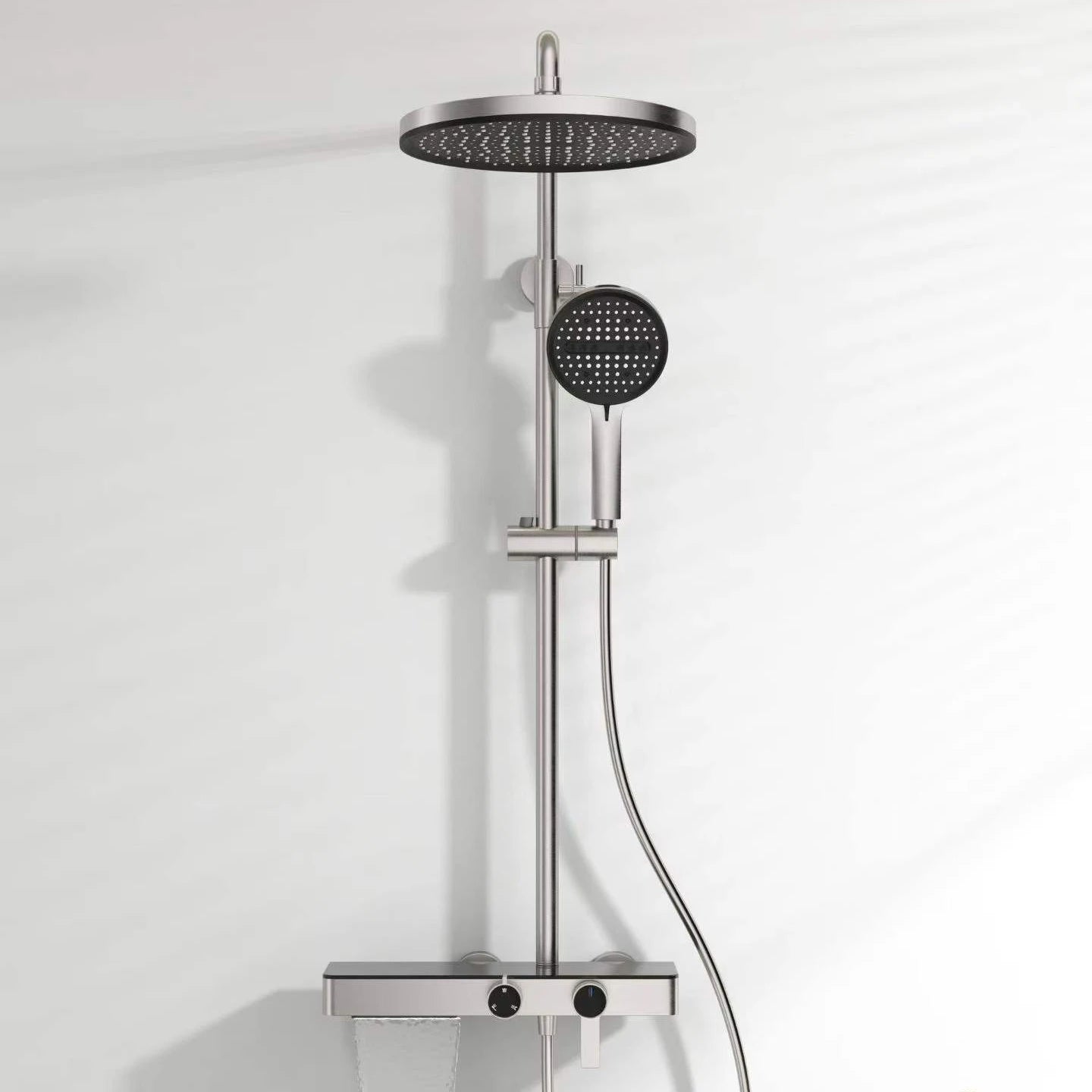 KEMAIDI Rose Gold Bathroom Shower Set Rainfall Hot And Cold Control Multifunctional Bath Shower Faucet System W/ Hand Shower