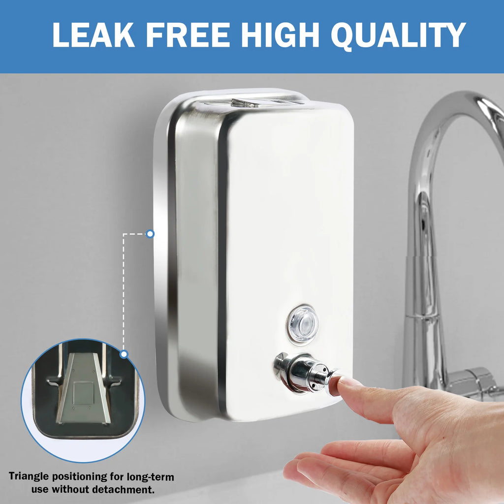 850ML/1050ML Stainless steel Wall Mount Soap Dispenser Bathroom Liquid Soap Detergent Shower Gel Storage Bottle Toilet Kitchen