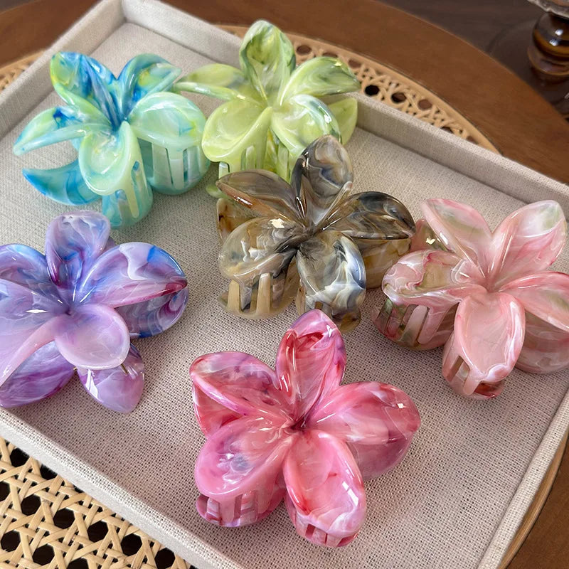 Flower Hair Claw Clip for Women Fashion Hair Clips Crab Clamp Barrettes Girls Hair Accessories Summer Shark Hairpin Headwear 1pc