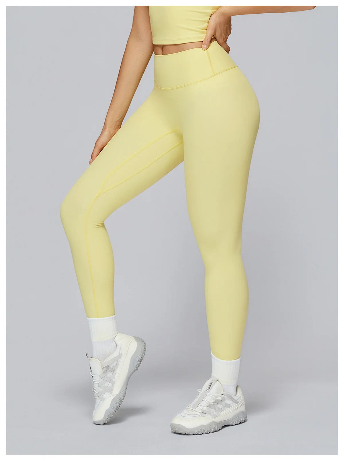 Women's High Waist Yoga Leggings Workout Pants Nylon Spandex Solid Gym Fitness Activewear