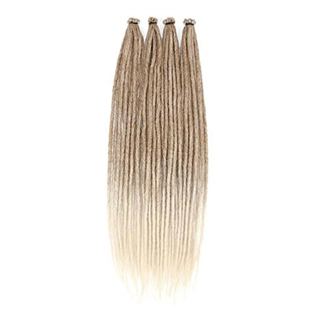 Dreadlock Extensions, 22" Brown to Blonde Synthetic Crochet Dreads Extensions 100% Handmade Single Ended Dreads Thin 0.6cm Width