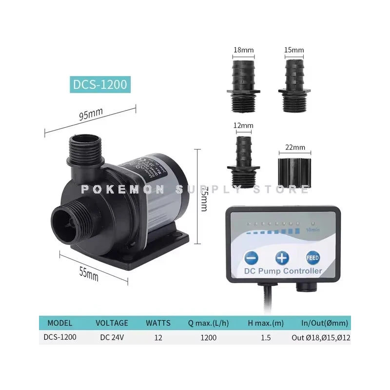 Jebao Jecod Pump DCS 1200-12000 L/H Aquarium Fish Tank Adjustable Submersible Controllable Water Pump Flow Fountain DC 24V
