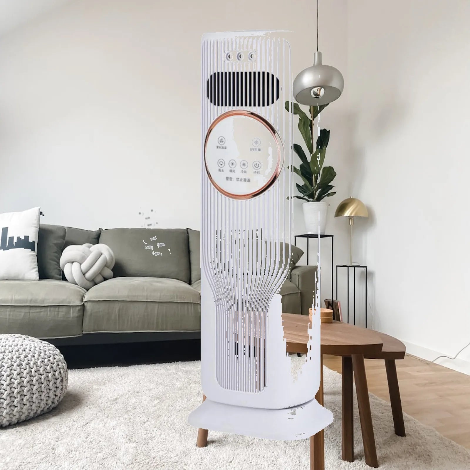 Three Level Ventilation Portable Fan Heater with Water Ice Tank for Home Bedroom Air Conditioning
