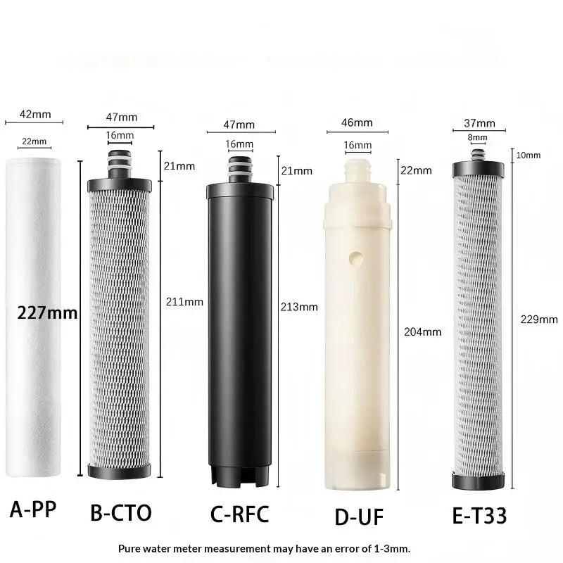 Water Filter Cartridge for  4+1 Stainless Steel Purifier,Kitchen Tap Direct Drink Water Pre-Filter Cartridge Set