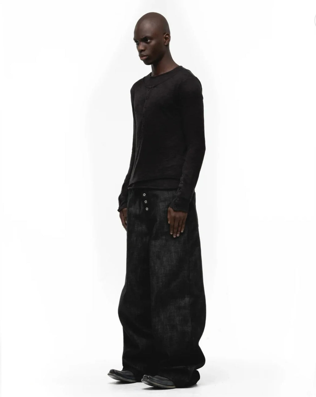 Japanese Raw Denim Loose Fit Jeans Classic Unwashed Cotton Workwear Baggy Trousers for Men