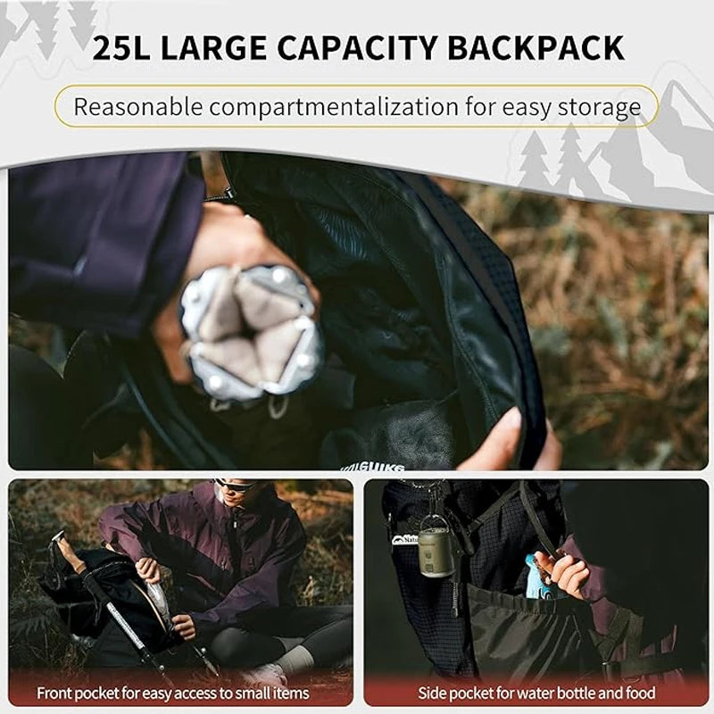 Naturehike Backpack Man Women 25L 30L Large Capacity Shoulder Bag Outdoor Climbing Hiking Portable Lightweight Waterproof Bag