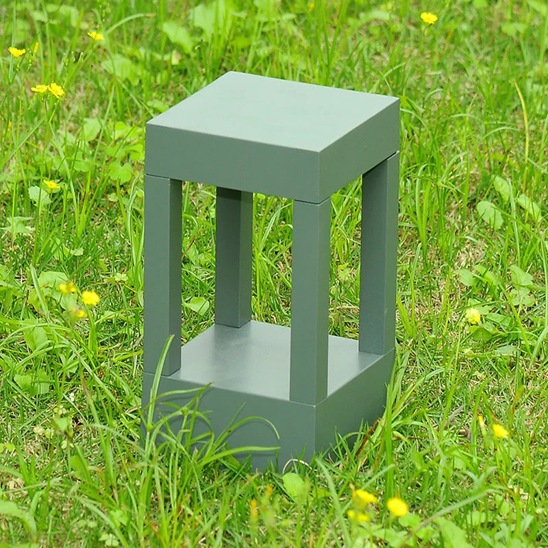 Square Outdoor Garden Lawn Lamp IP65 Waterproof Aluminum LED Pathway Light Modern Courtyard Porch Landscape Bollard Light Decor