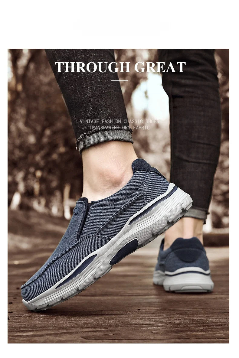 Men's Casual Shoes Canvas Breathable Loafers Men 2025 New Male Comfortable Outdoor Walking Shoes Classic Loafers Men Sneakers