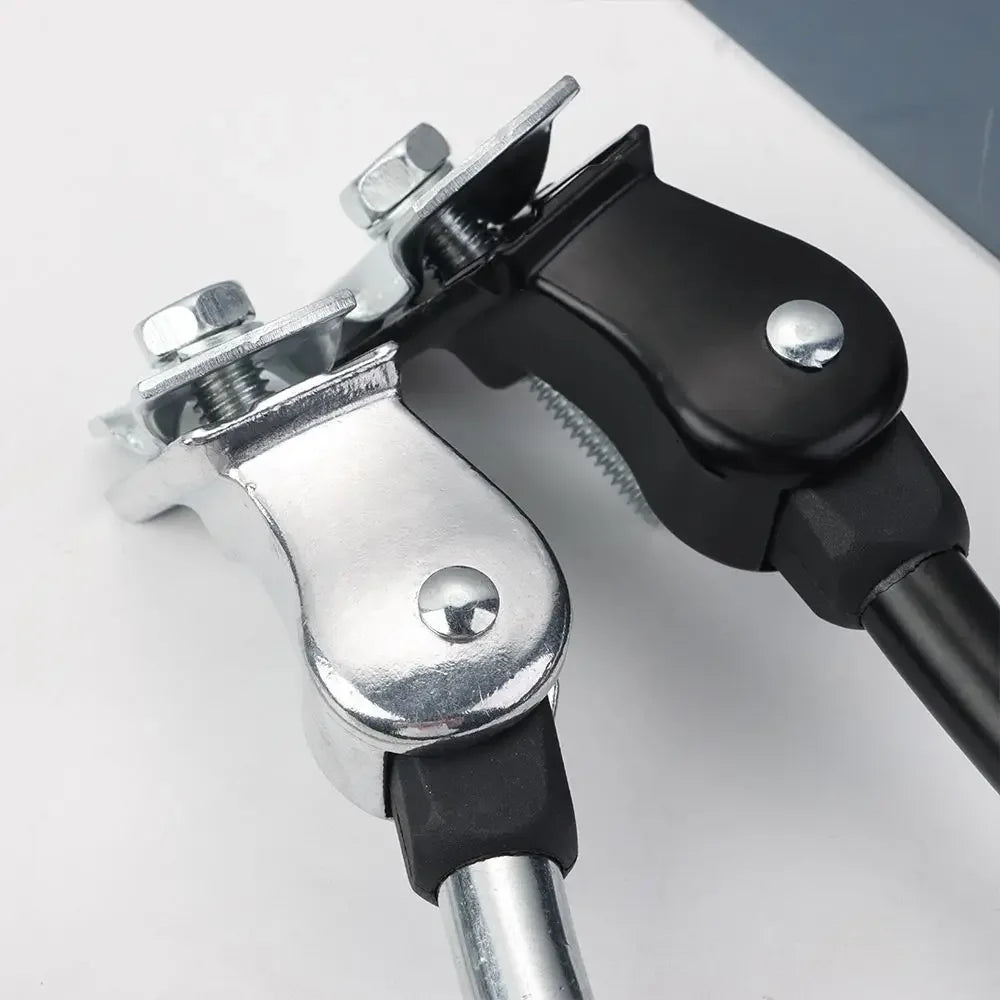 Adjustable Bike Kick Stand Heavy Duty Alloy Foot for Mountain Sports Bicycle Prop Black/Silver