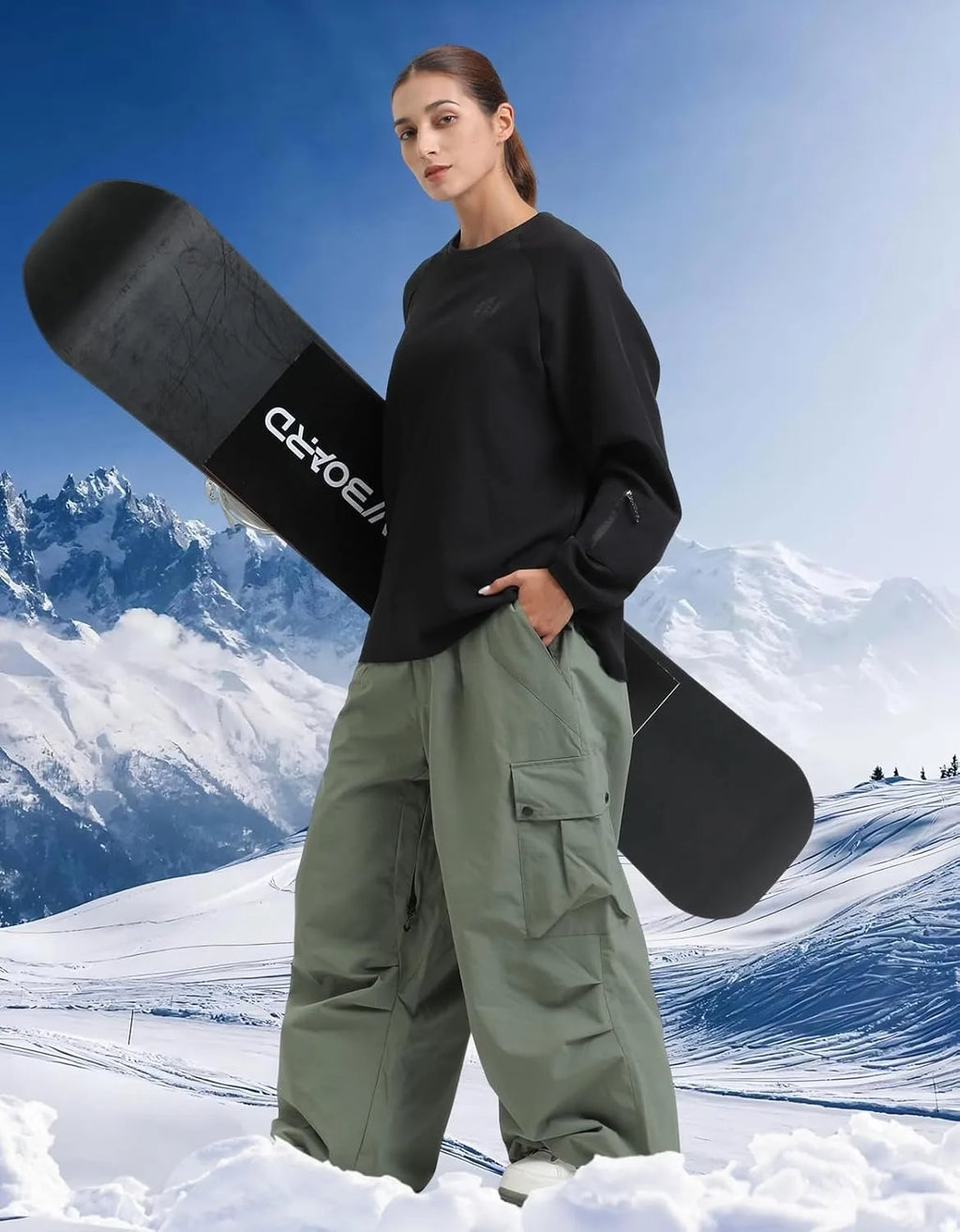 GSOU SNOW 2025 Loose Skiing Pants Snowboard Sport Trousers Outdoor Waterproof Windproof Ski Wear Winter Warm Female Ski Britches