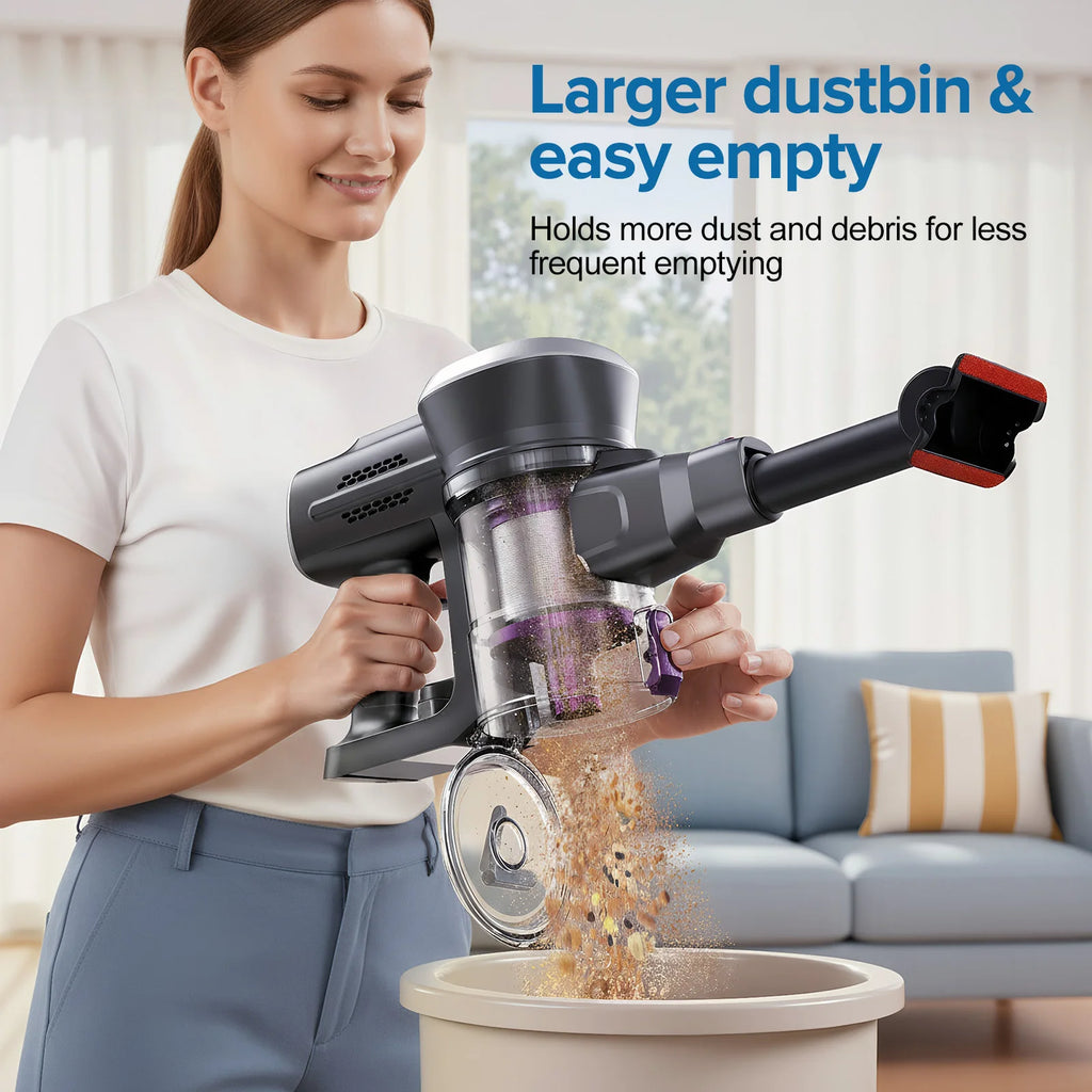 Lubluelu P5 Cordless Vacuum Cleaner 45kPa Strong Suction 50min Runtime Self-Standing  Anti-Tangle for Floors/Carpets
