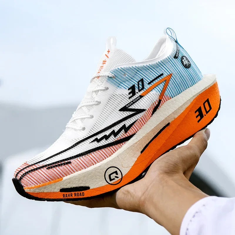 Men's Carbon Board Sneakers Anti-slip Cushioned Comfortable Racing Training Running Shoes Mesh Tennis Shoes Casual for Women - Beauty