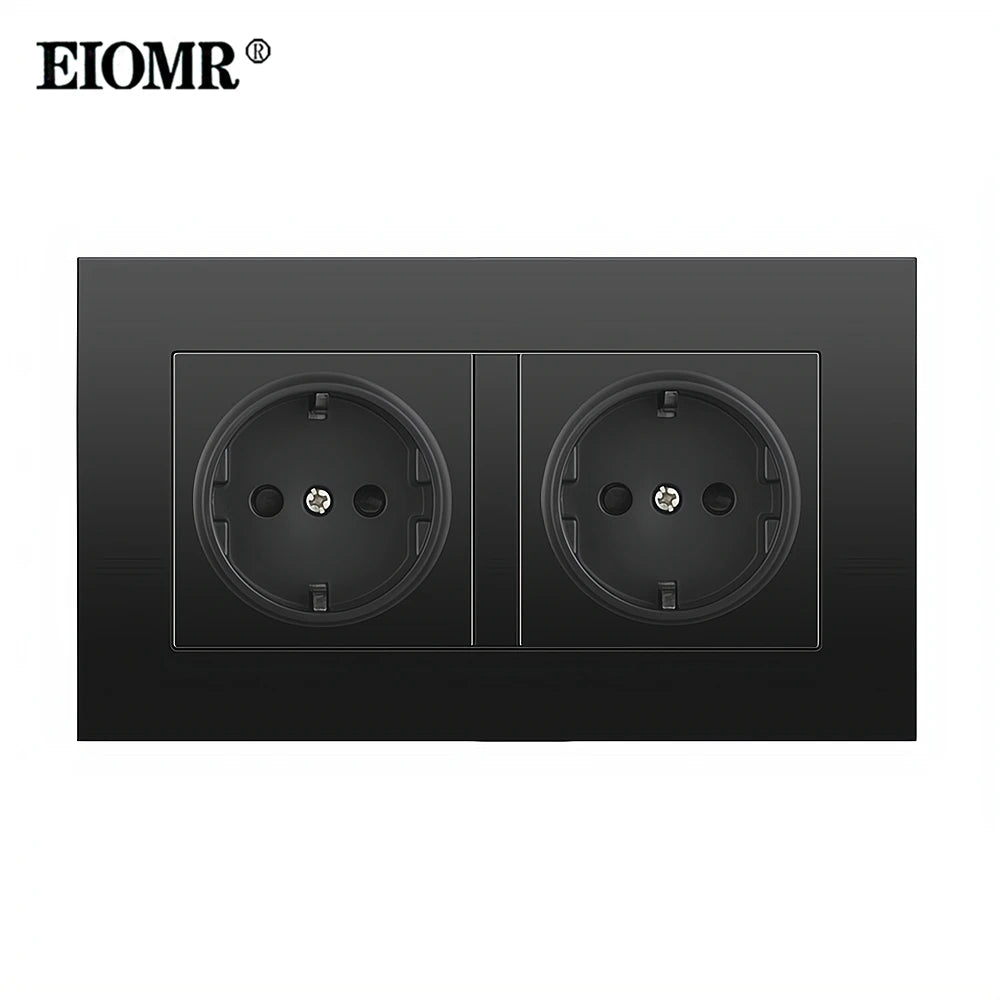 EIOMR EU Standard Electrical Socket,USB Type-C Mobile Phone Charging Outlet,16A 220V Household Appliances Electric Socket Switch
