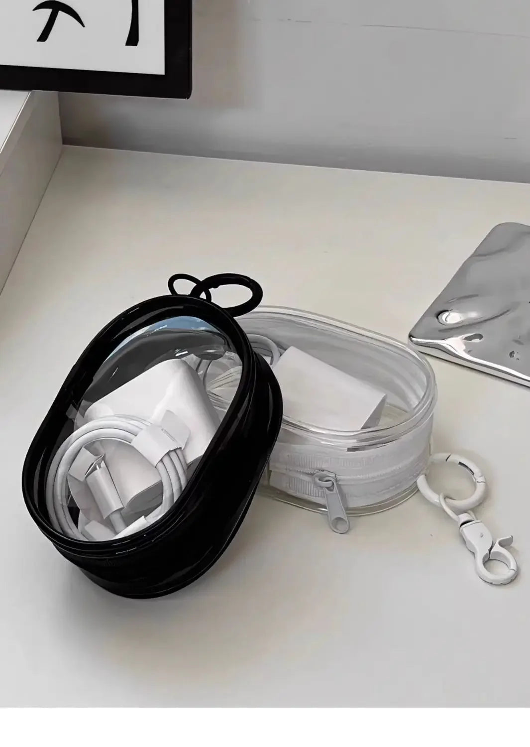 2PCS Portable Mini Transparent Zipper Storage Bag, Compact Multifunctional Storage Bag,For Holiday Gift Giving